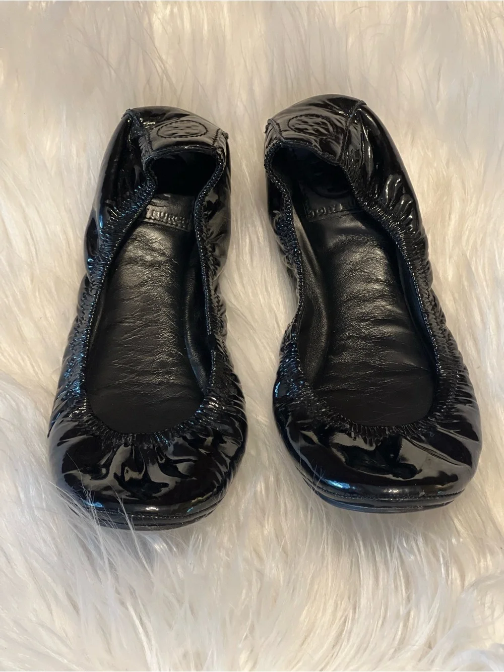 Tory Burch Black Patent Leather Ballet Flats size 8